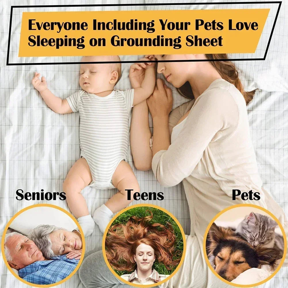 Earthing Bed Sheet Flat Sheet Silver Fiber Conductive Organic Grounding Sleep Sheets Release Static Protect Health Grounding Mat